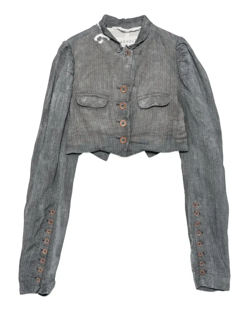 Studiorundholz pinstripe-pattern cropped jacket - Grau Grau