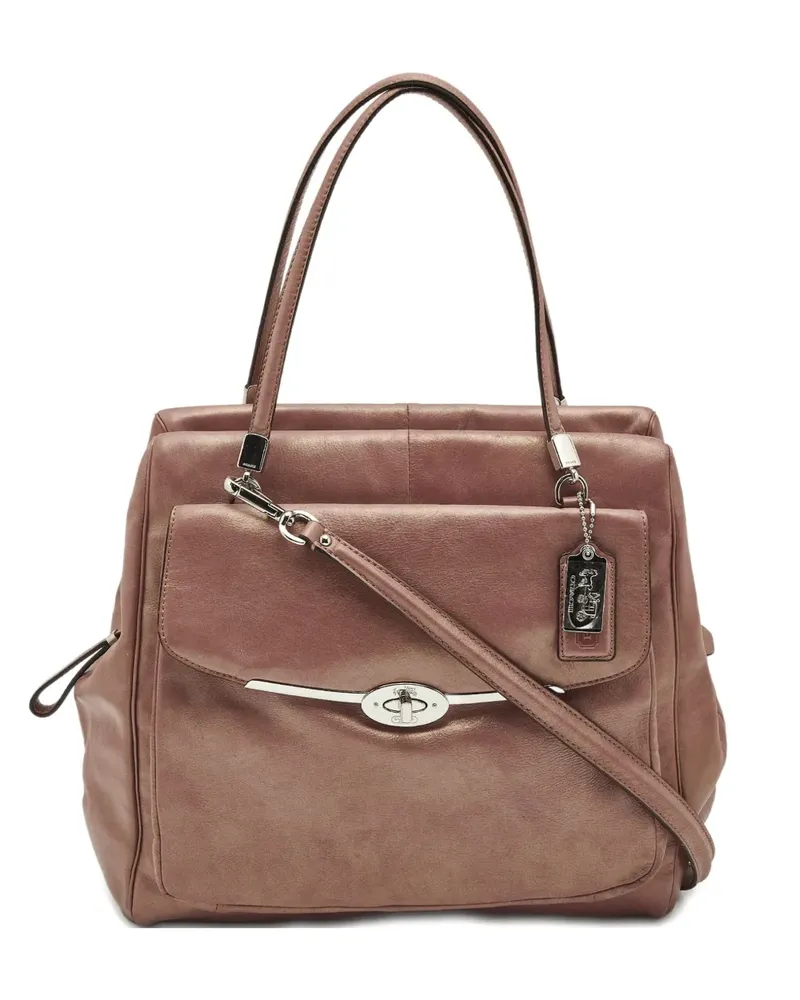 Coach Satchel-Tasche aus Metallic-Leder - Beige Beige