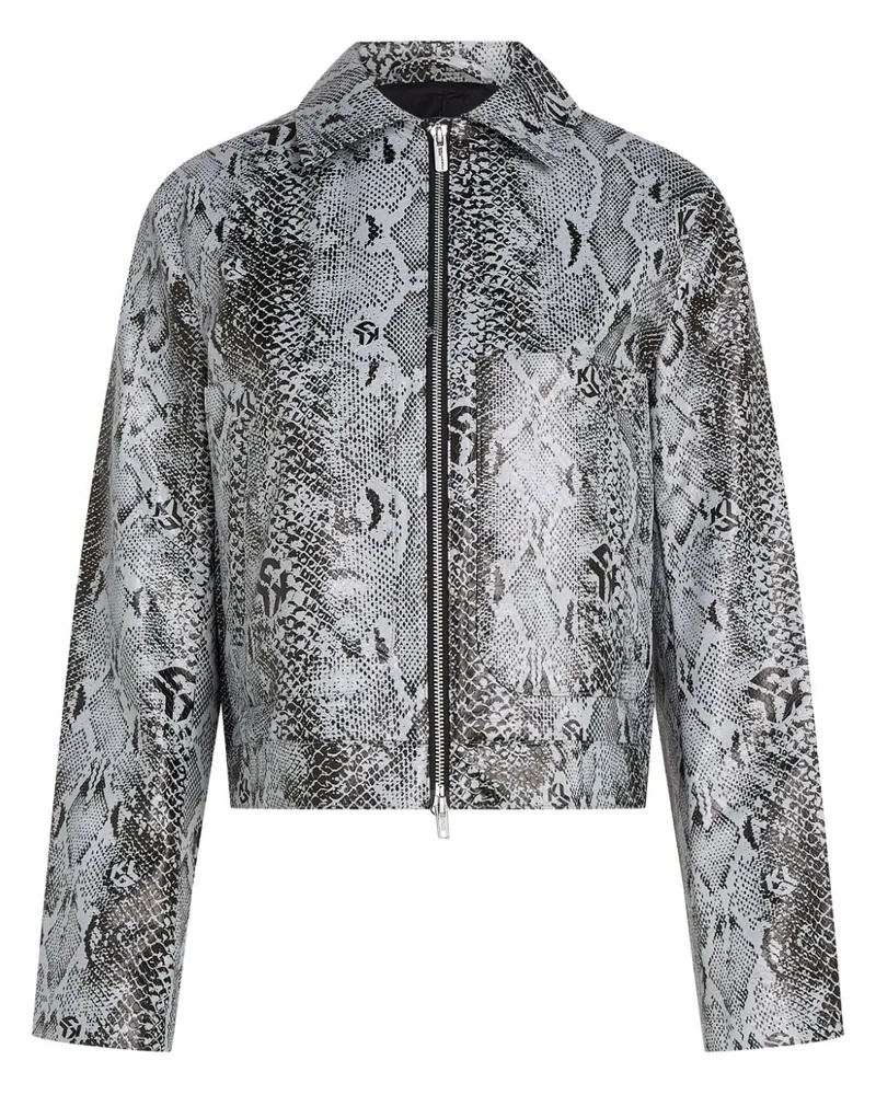 Karl Lagerfeld Lederjacke mit Schlangen-Effekt - Schwarz Schwarz