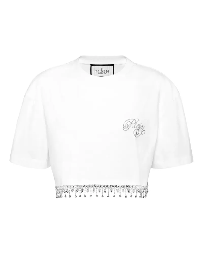 Philipp Plein Signature Cropped-T-Shirt - Weiß Weiß