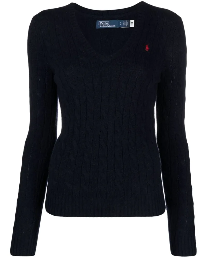 Ralph Lauren Polo Pony Pullover mit Zopfmuster - Blau Blau