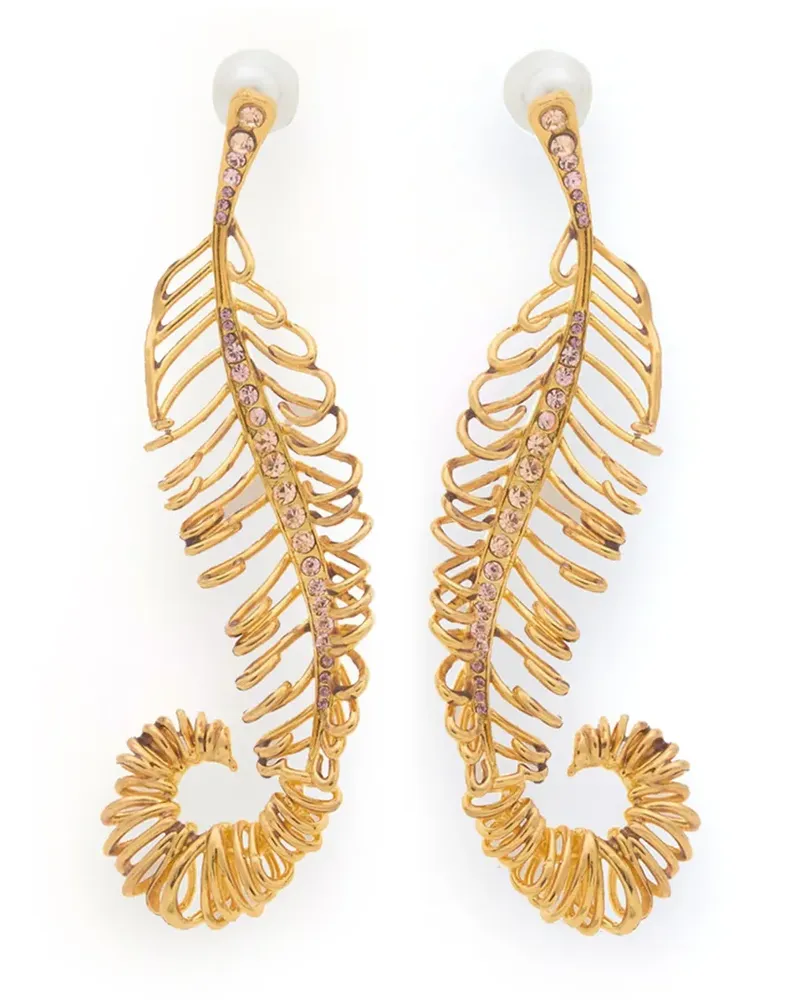 Marni Ohrringe mit Federn - Gold Gold