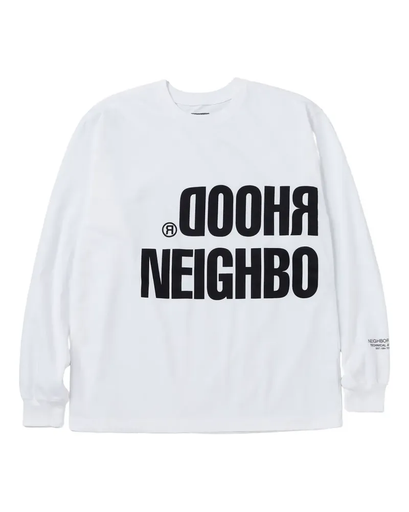 Neighborhood NH-14 Langarmshirt mit grafischem Print - Weiß Weiß