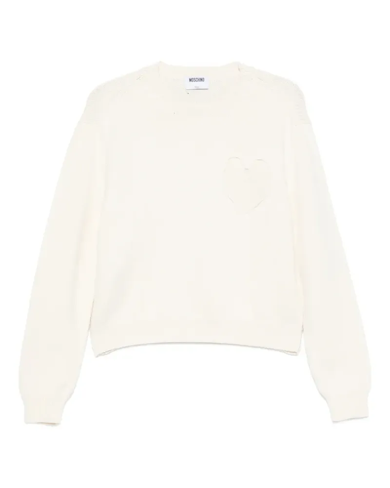 Moschino heart-motif crew-neck sweater - Nude Nude