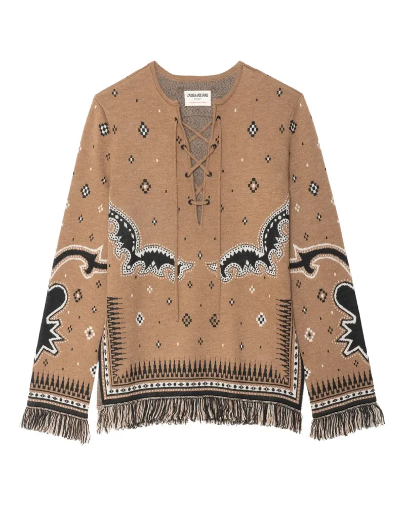 Zadig & Voltaire Pullover mit Totenkopf-Print - Nude Nude