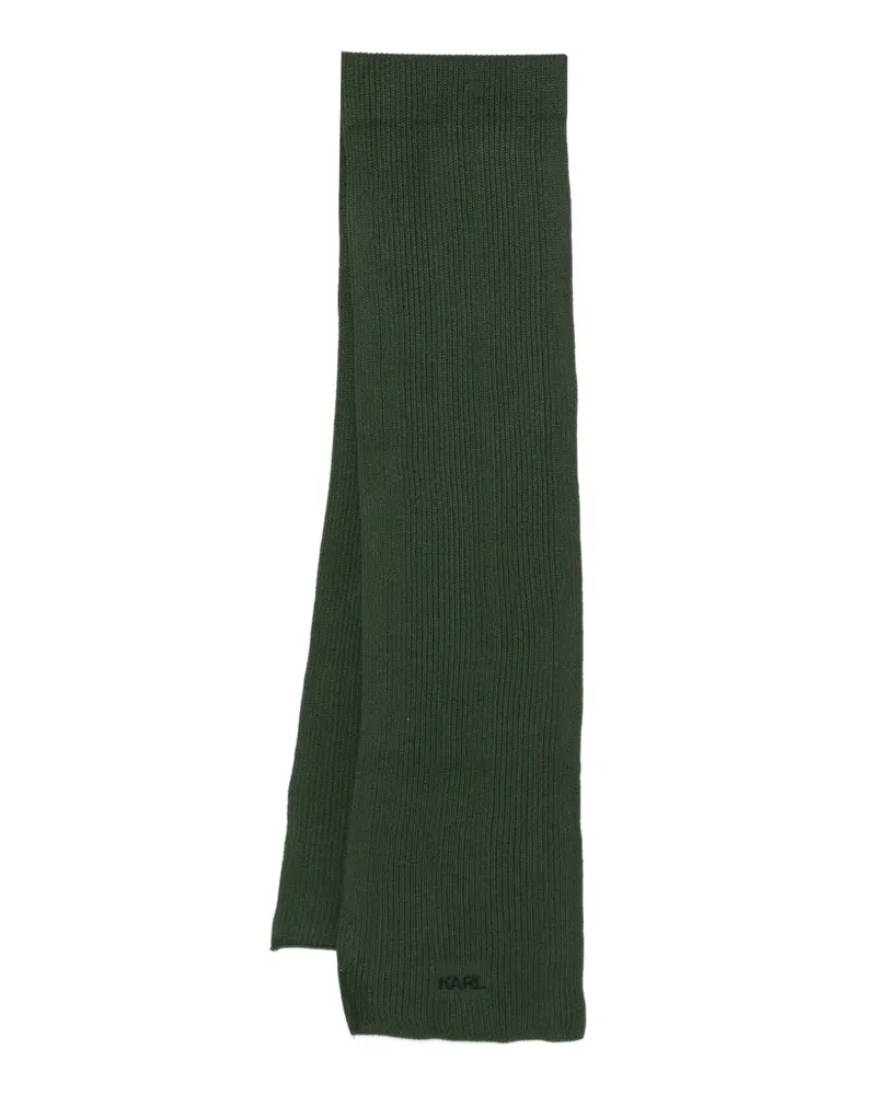Karl Lagerfeld Schal mit Logo-Stickerei - Grün Grün