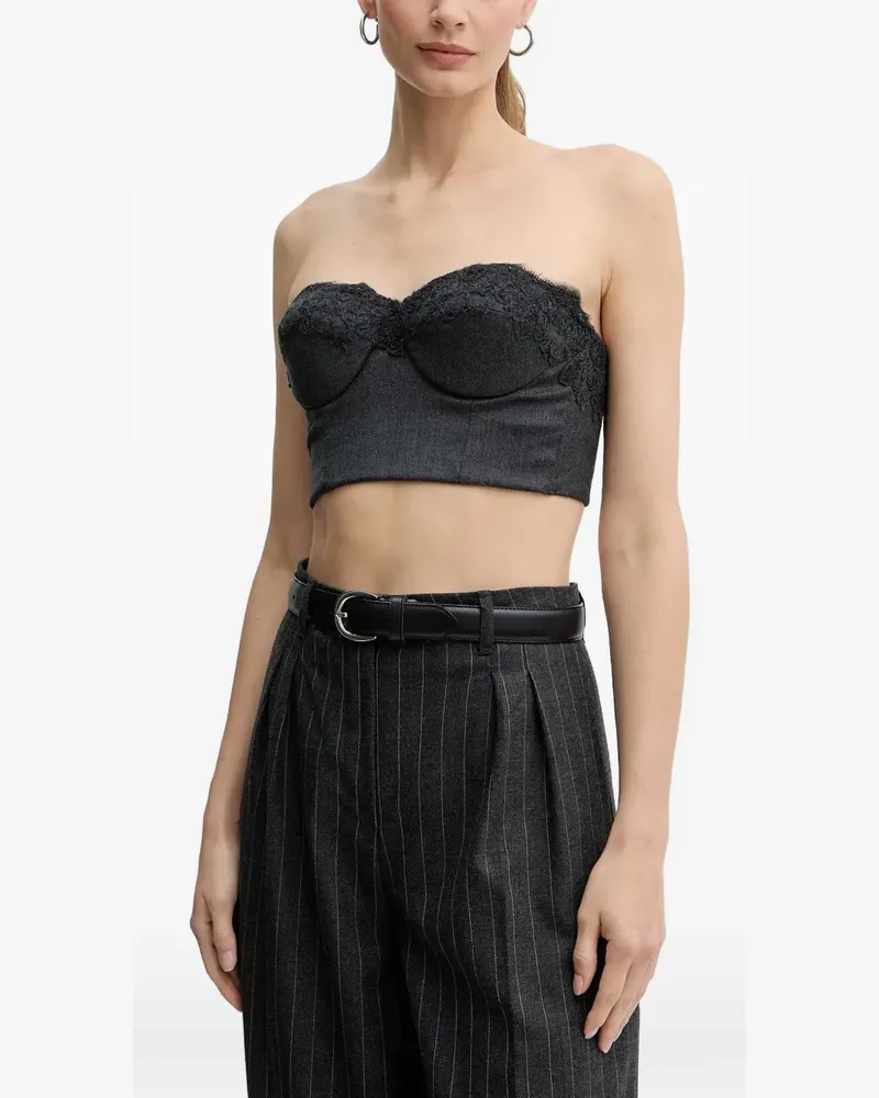 Ermanno Scervino lace-trimmed strapless top - Grau Grau