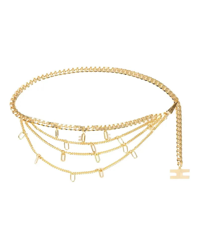Elisabetta Franchi Kettengürtel mit Anhänger - Gold Gold