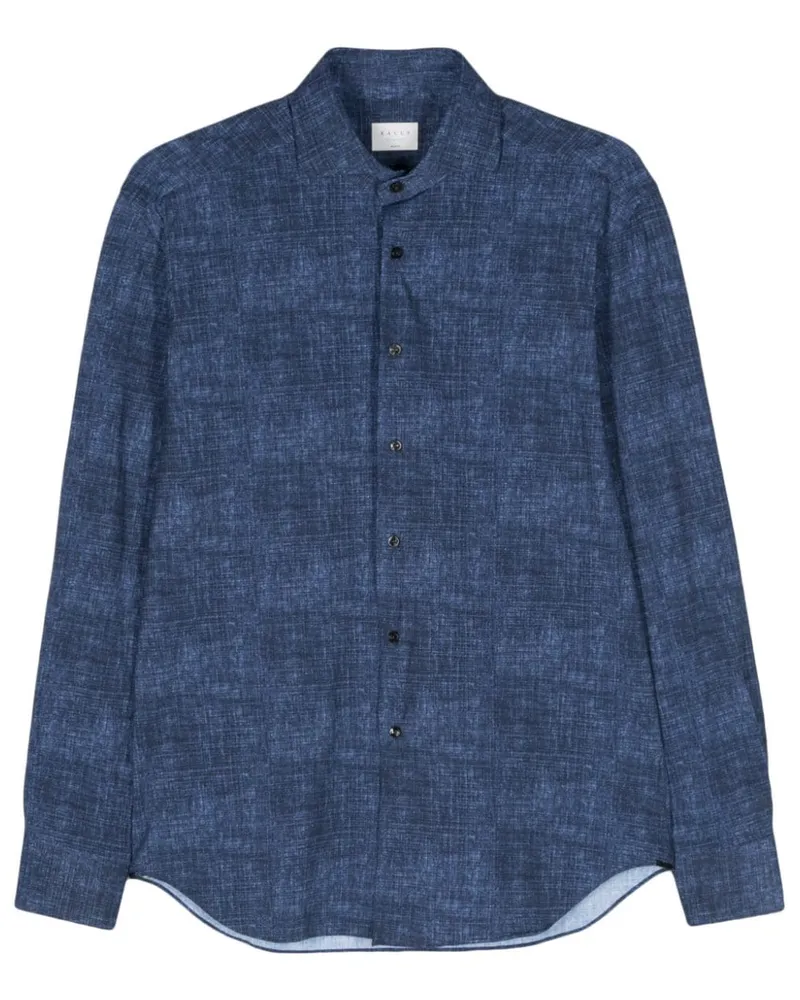 XACUS Hemd mit Chambray-Print Blau