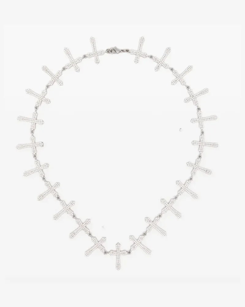 DARKAI Cross Tennis crystal-embellished necklace - Silber Silber