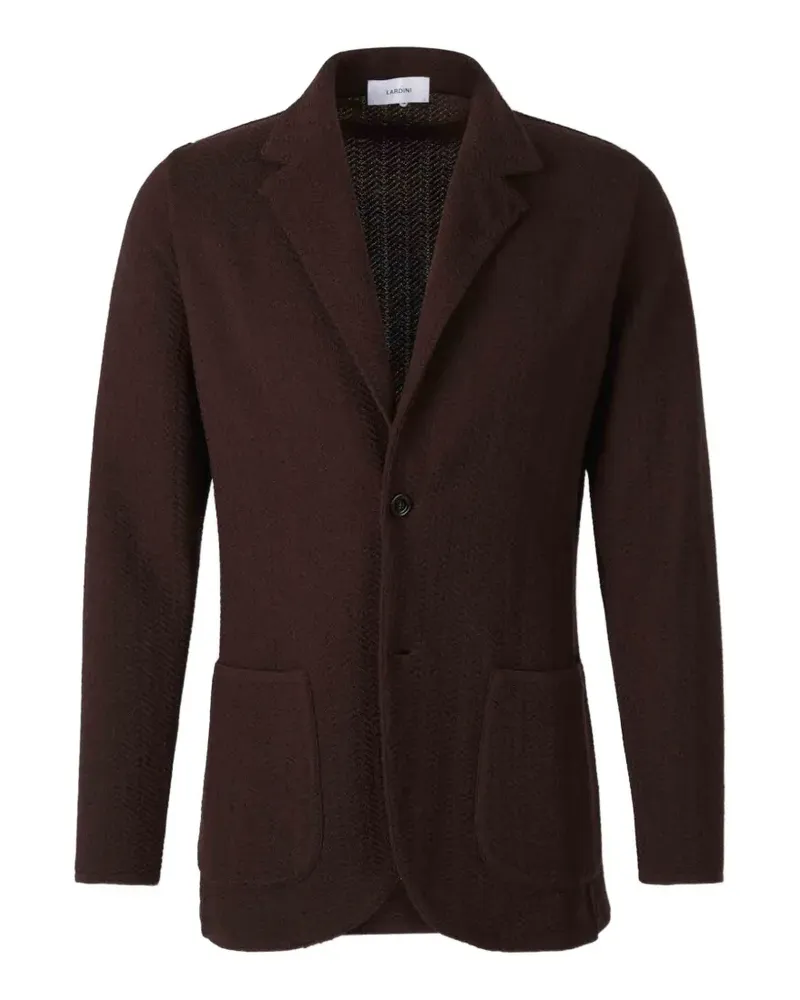 LARDINI Hemdjacke mit Fischgrätenmuster - Braun Braun