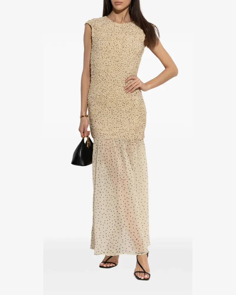By Malene Birger Gerafftes Kleid mit Punkten - Nude Nude