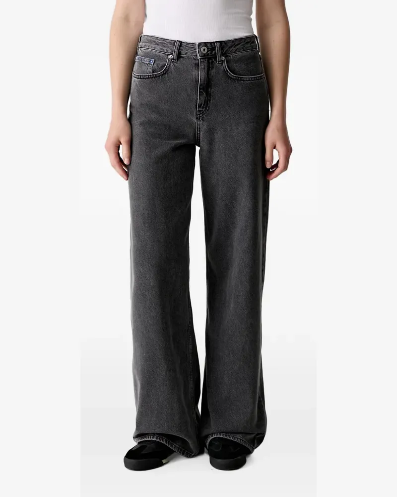 Karl Lagerfeld logo-patch wide-leg jeans - Grau Grau