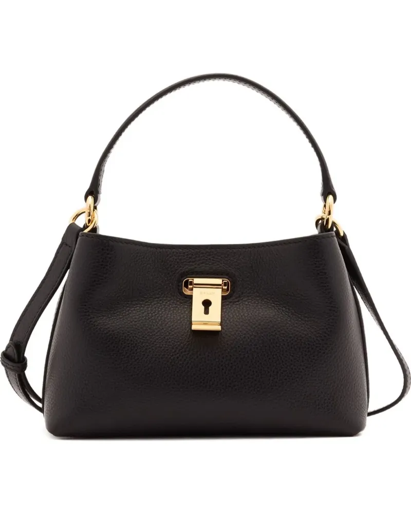 Bally mini Lock Me grained-leather tote bag - Schwarz Schwarz