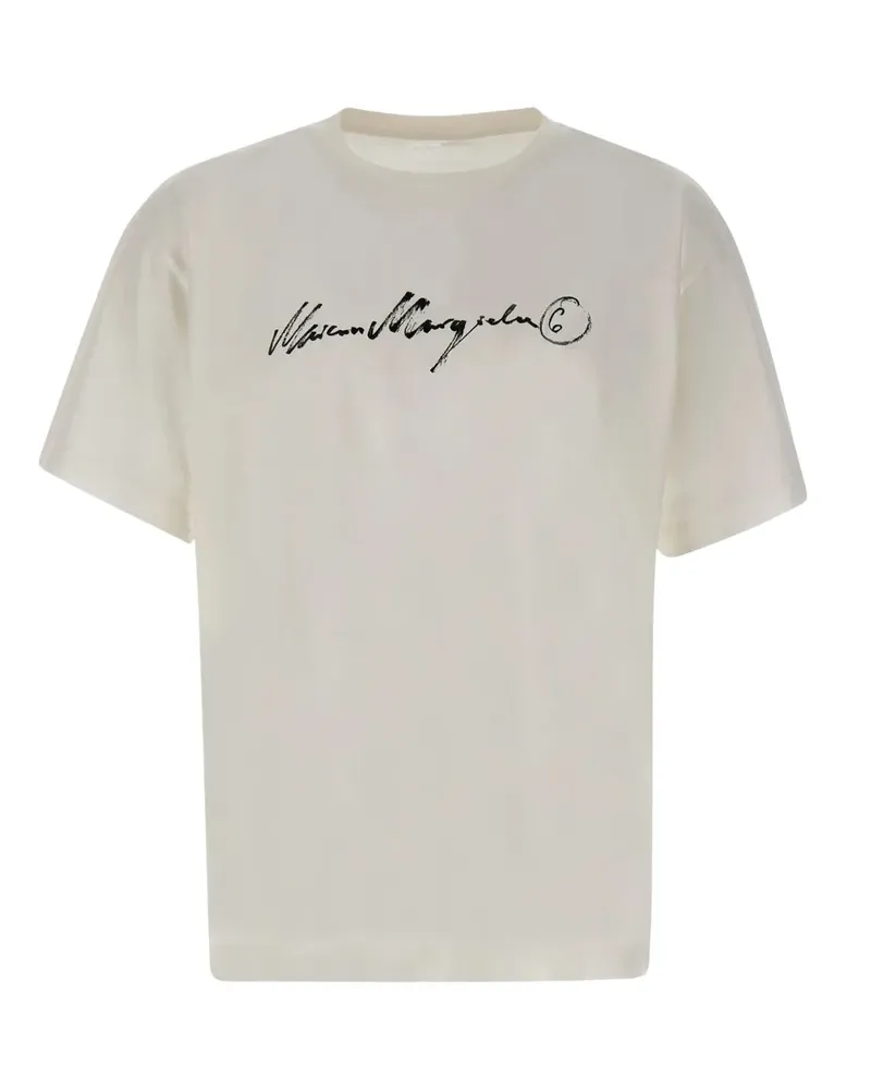Maison Margiela signature-print T-shirt - Weiß Weiß