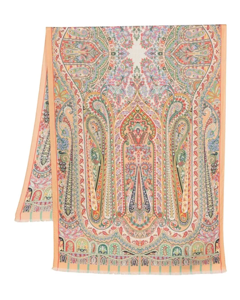 Etro Schal aus Kaschmir-Seidengemisch - Orange Orange