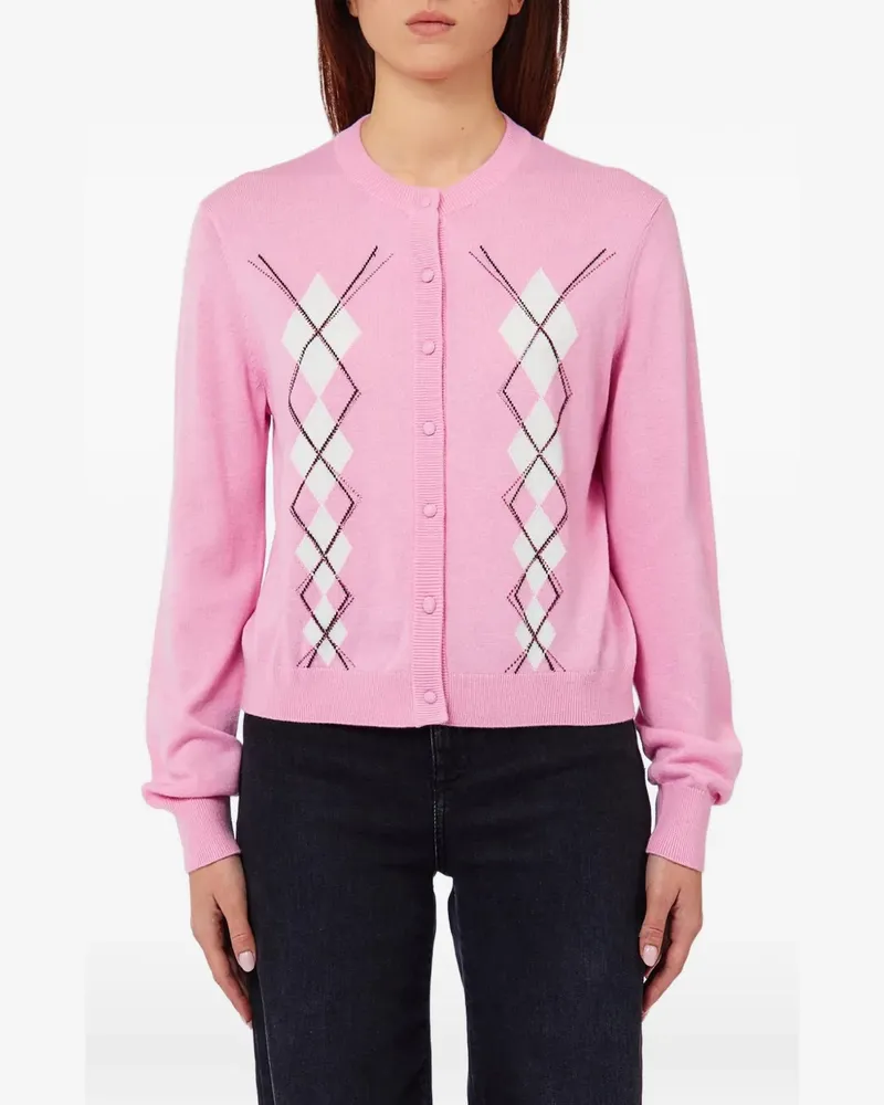 Liu Jo argyle-pattern cardigan - Rosa Rosa