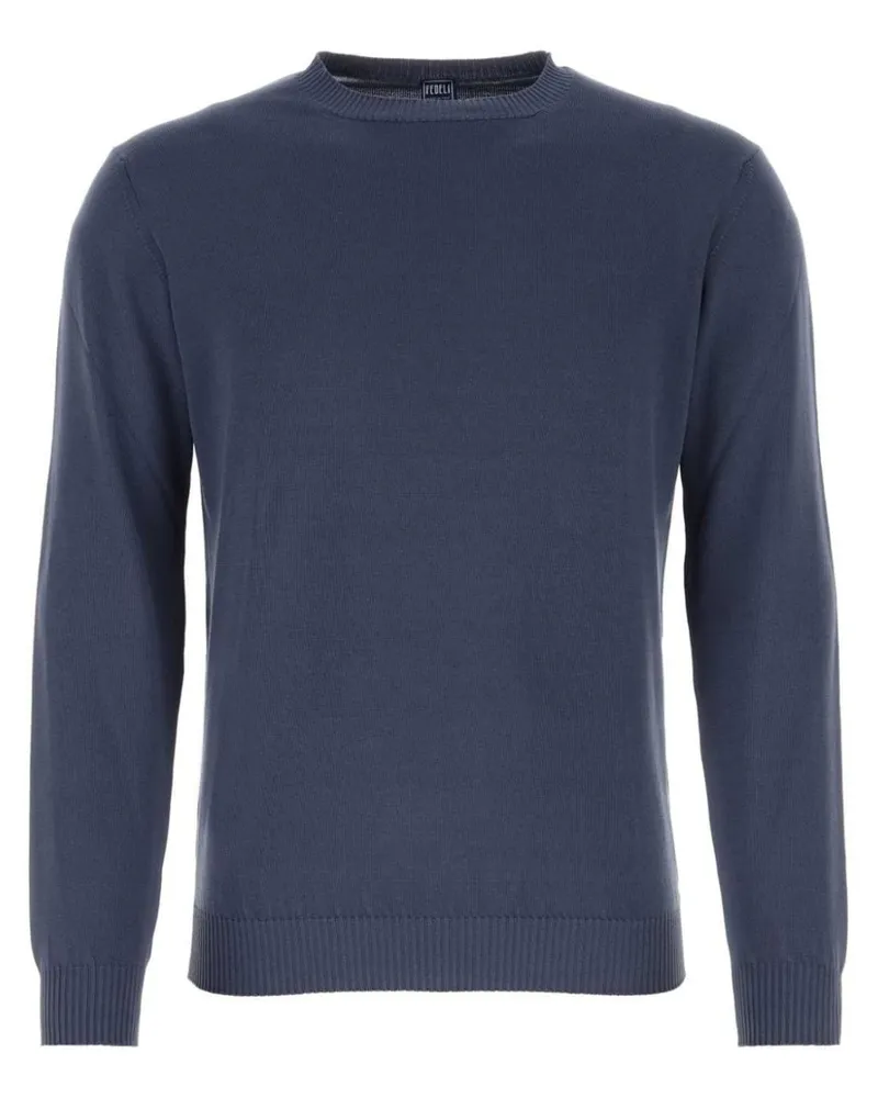 Fedeli Gerippter Pullover - Blau Blau