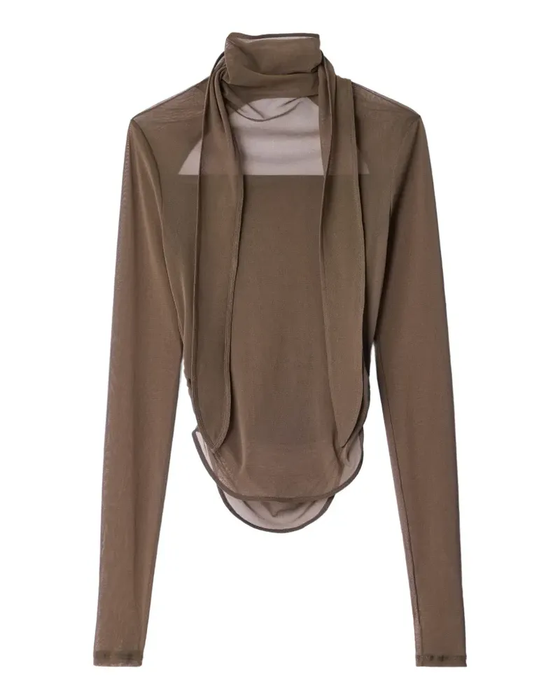 Christophe Lemaire ballerina scarf top in mesh jersey - Braun Braun