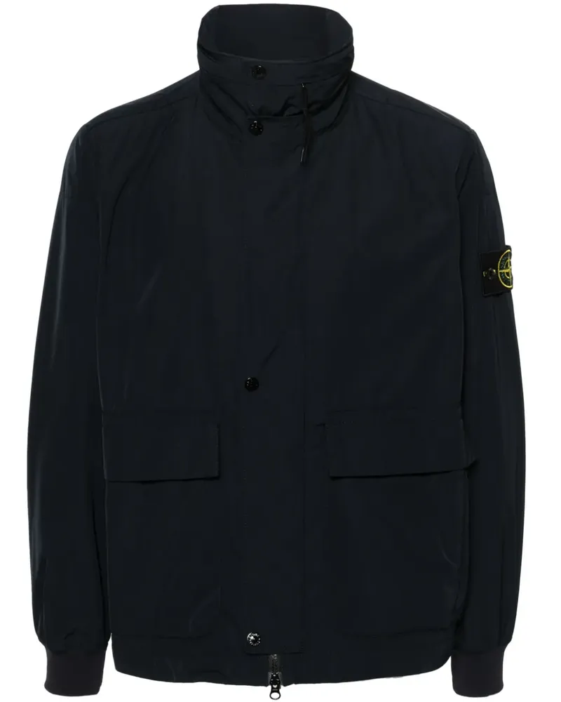 Stone Island Kompass-Patch-Jacke mit verdeckter Kapuze - Blau Blau