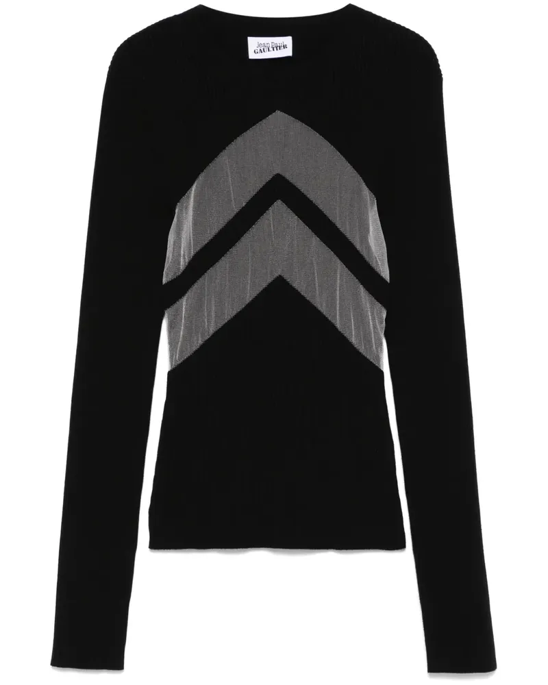 Jean Paul Gaultier Pullover mit Zickzackmuster - Schwarz Schwarz