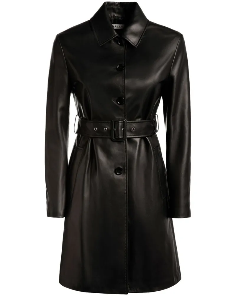 Bally Mantel aus strukturiertem Nappaleder - Schwarz Schwarz