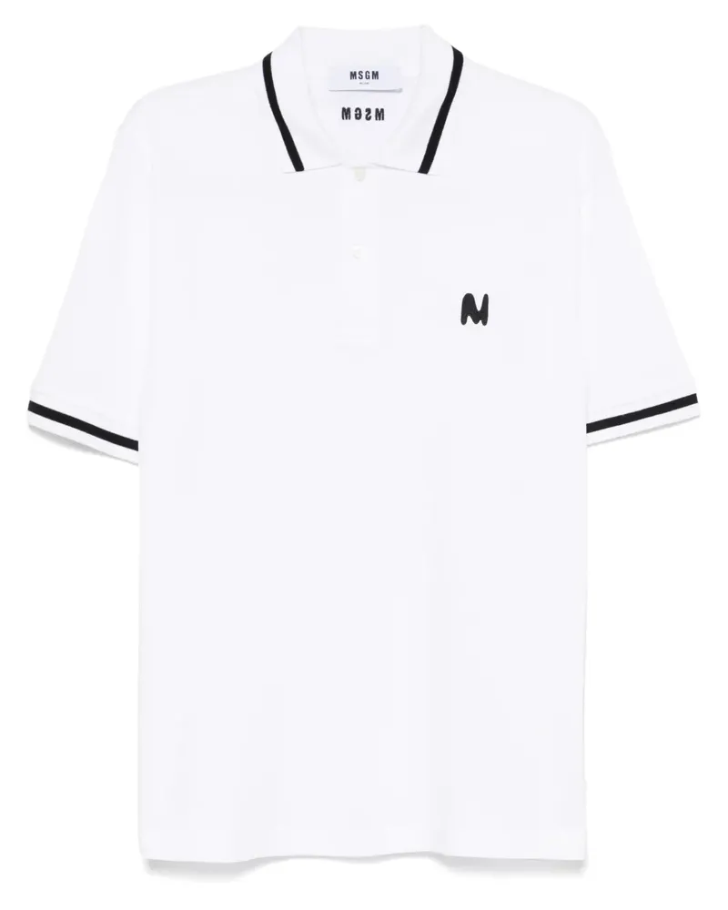MSGM Poloshirt mit Logo-Stickerei - Weiß Weiß