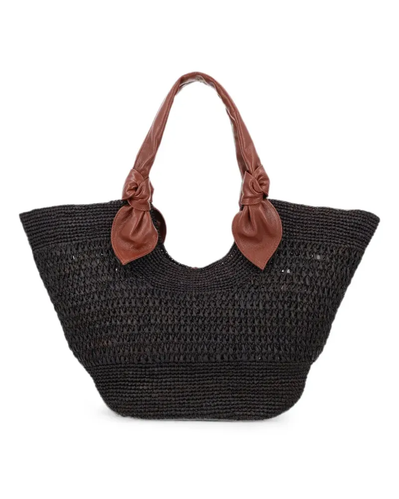 HEREU woven-raffia tote bag - Schwarz Schwarz