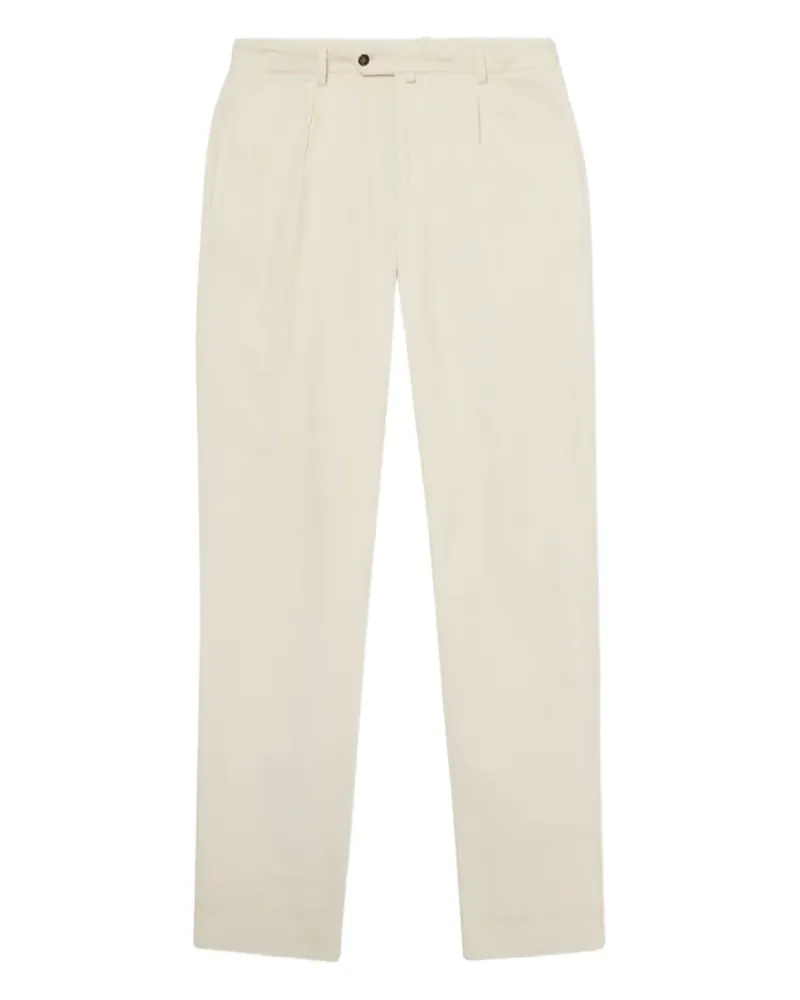 Brooks Brothers pleated-front corduroy trousers - Weiß Weiß
