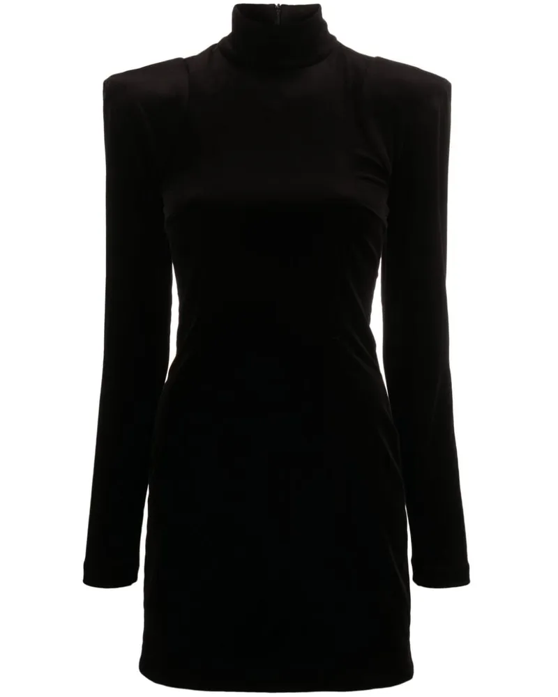 Patou Kleid in Samtoptik - Schwarz Schwarz