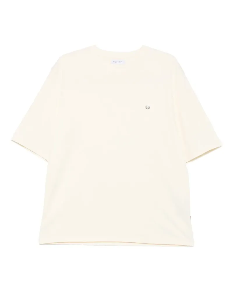 Stefano Ricci T-Shirt mit Logo-Schild - Nude Nude