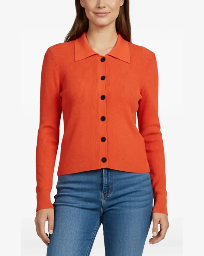 Sandro Cardigan mit Poloshirtkragen - Orange Orange
