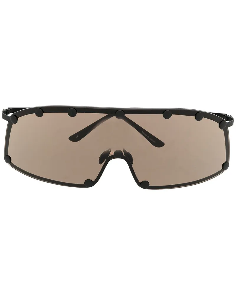 Rick Owens Performa Shielding Oversized-Sonnenbrille - Schwarz Schwarz