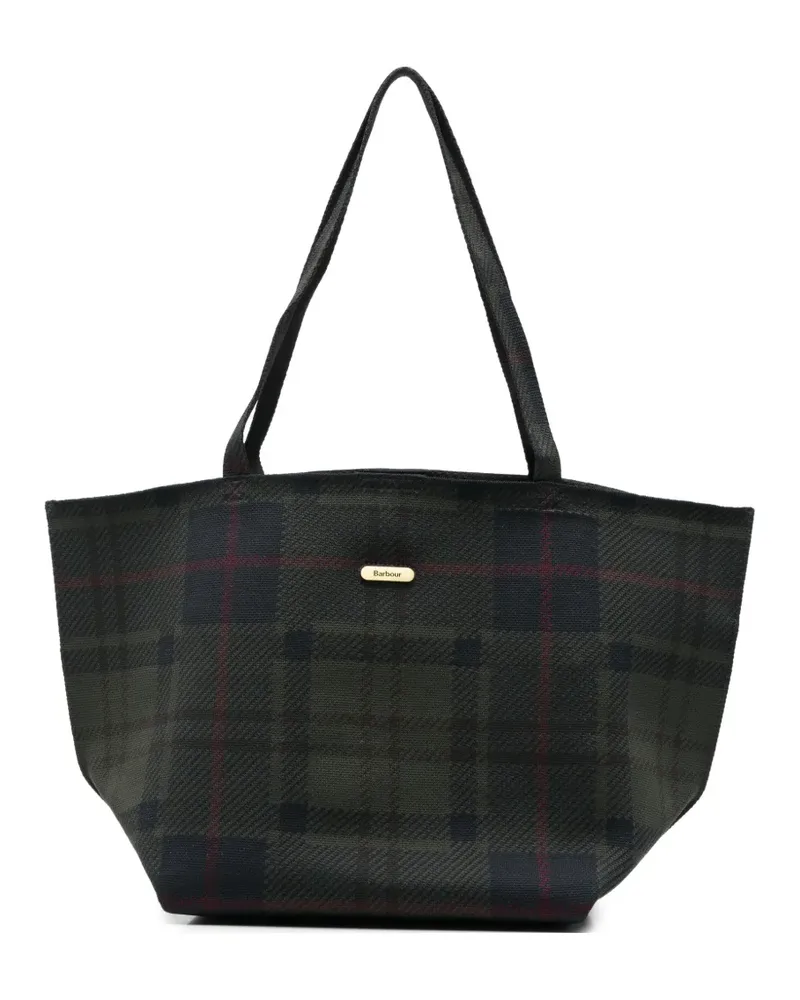 Barbour Shopper mit Schottenkaro - Grün Grün