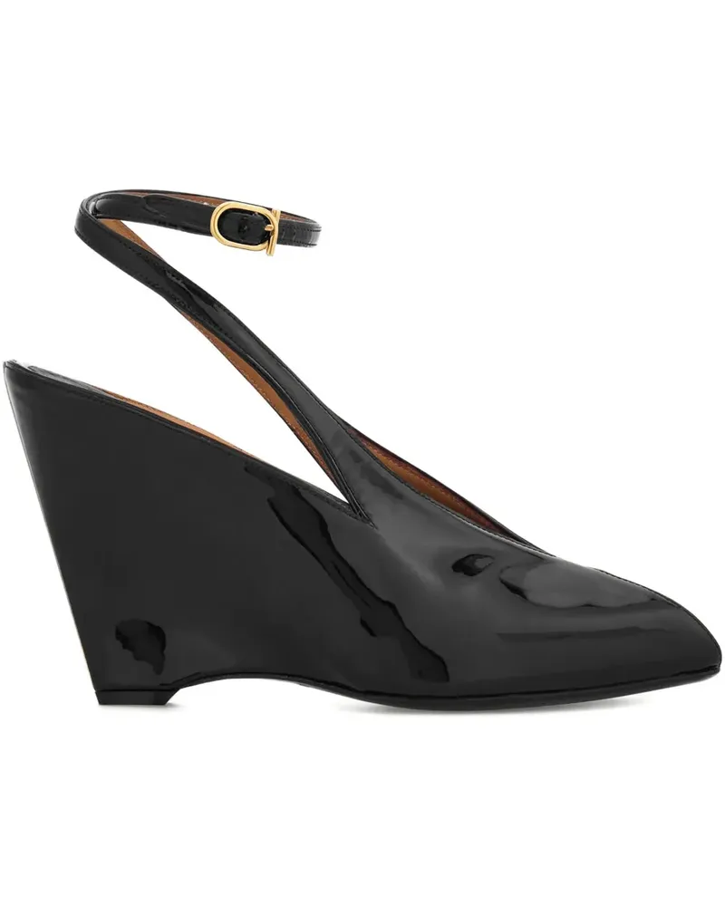 Ferragamo Wedge-Pumps mit Knöchelriemen 90mm - Schwarz Schwarz