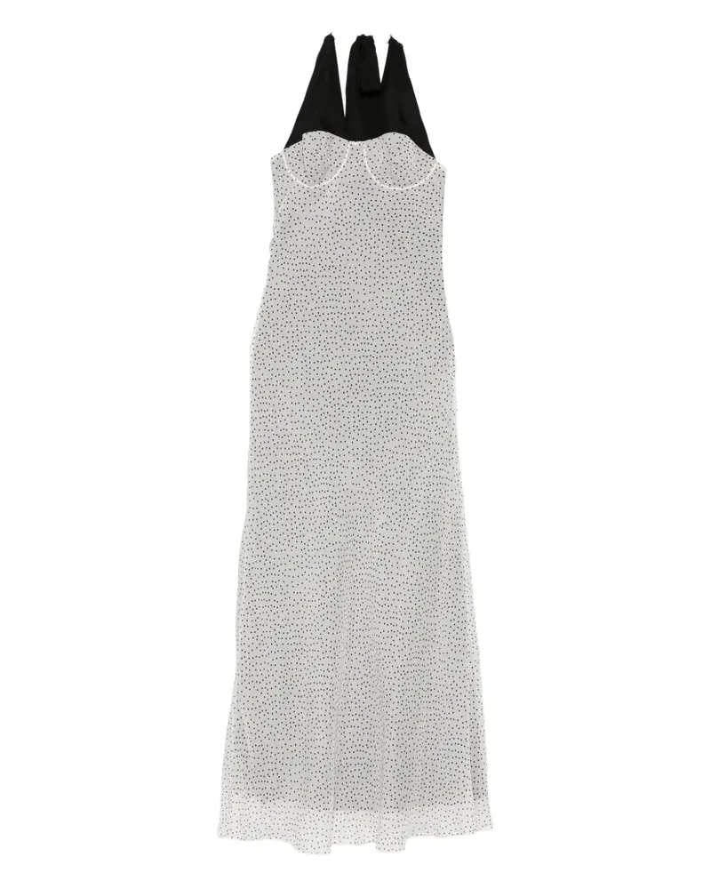SIR Lisander Neckholder-Kleid mit Polka Dots - Weiß Weiß