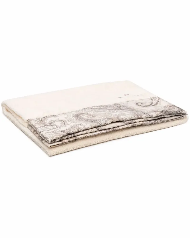 Etro Badetuch mit Paisley-Print - Weiß Weiß