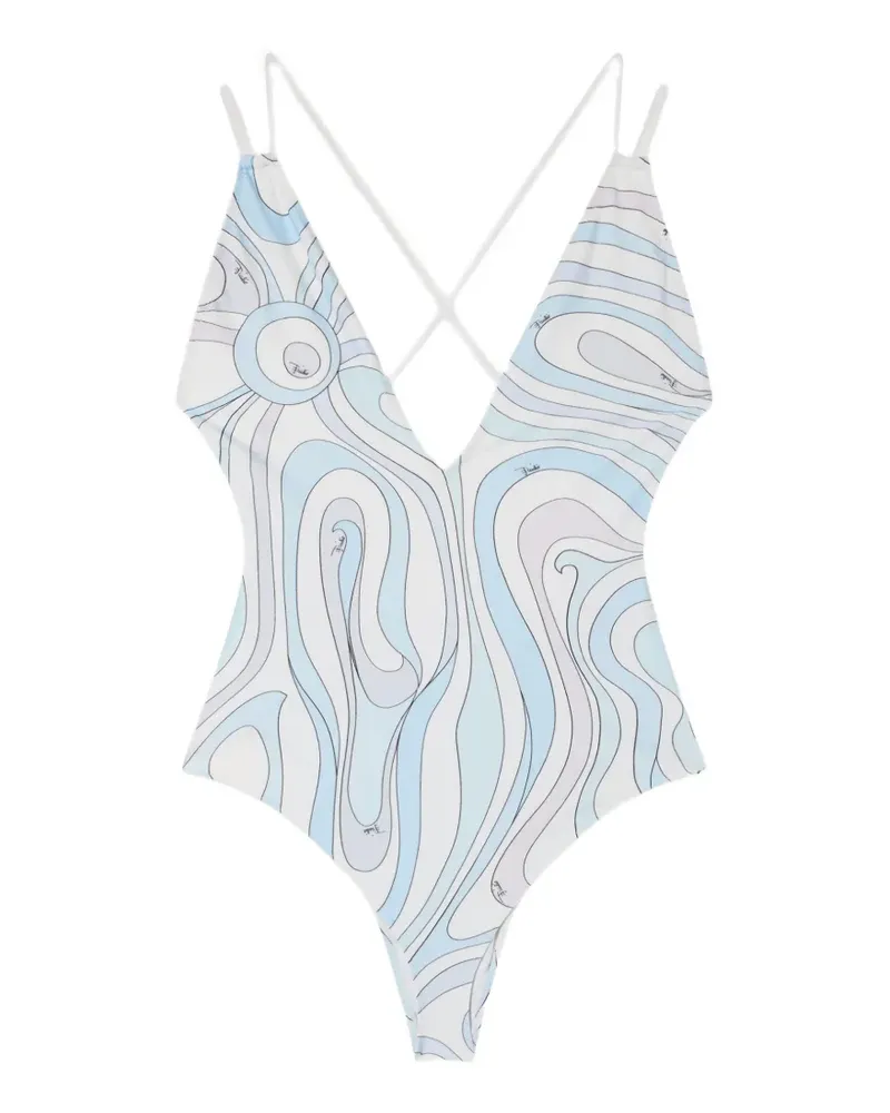 Emilio Pucci Badeanzug mit Marmo-Print - Weiß Weiß