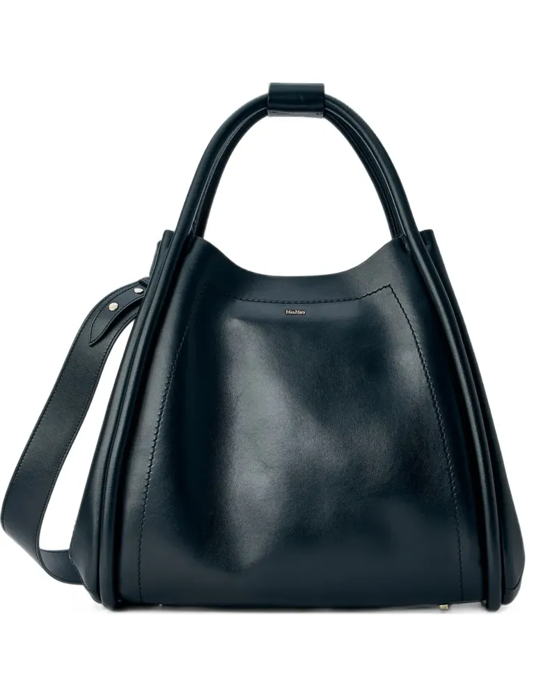 Max Mara small Marine structured leather tote bag - Schwarz Schwarz