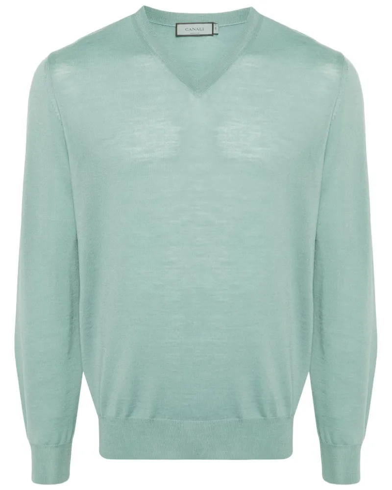Canali Pullover aus Merinowolle - Grün Grün