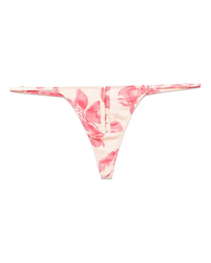 Kiki De Montparnasse Papillon et Orchidee Tanga mit Corsage - Rosa Rosa