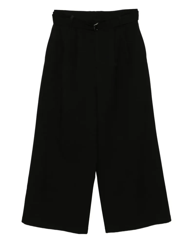 SONGZIO Wide-Leg-Hose mit Gürtel - Schwarz Schwarz