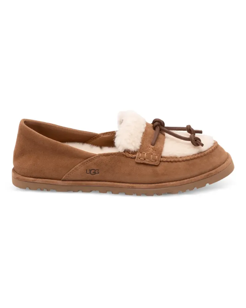 UGG Zora shearling-trim suede loafers - Braun Braun