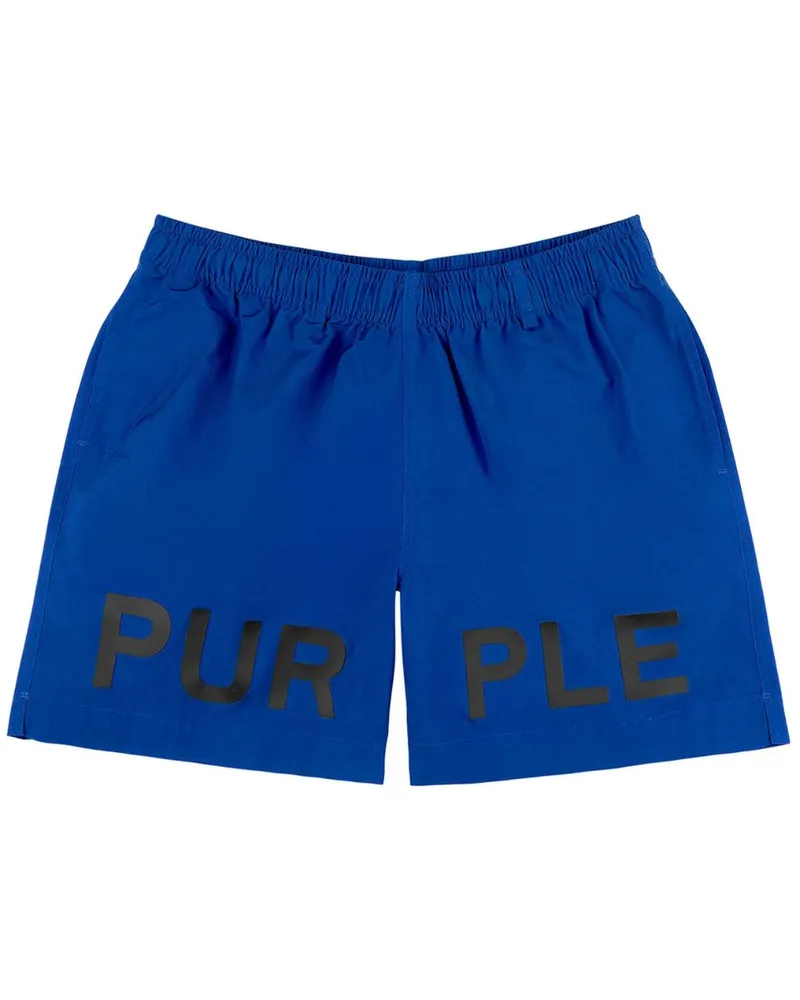 PURPLE BRAND Wordmark Shorts Blau