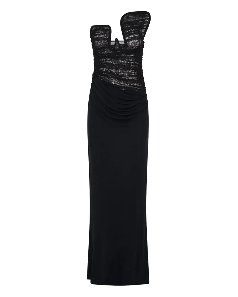 Christopher Esber Salacia Maxikleid mit Spitzeneinsatz - Schwarz Schwarz