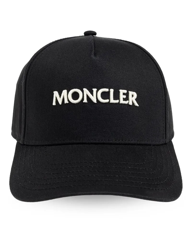 Moncler Gabardine-Baseballkappe mit Logo-Stickerei - Schwarz Schwarz