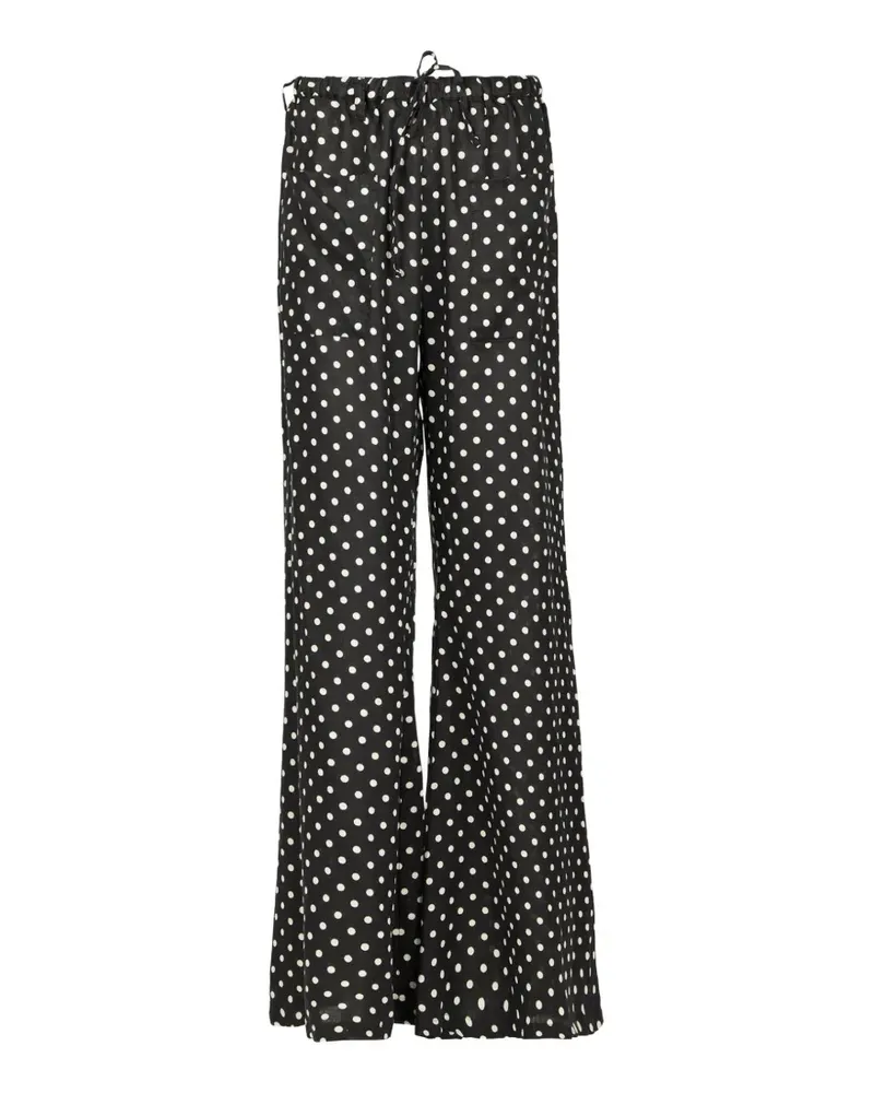 Hannes Roether polka dot-print drawstring trousers - Schwarz Schwarz