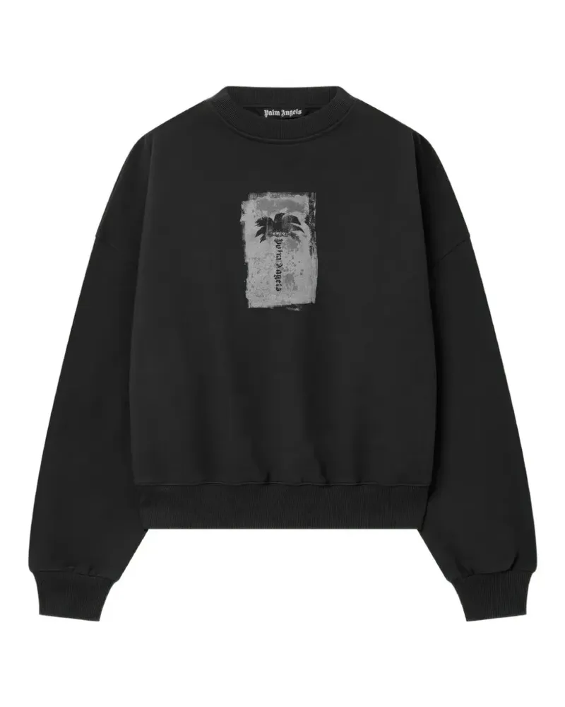 Palm Angels Gebürstetes Sweatshirt mit Palme - Schwarz Schwarz