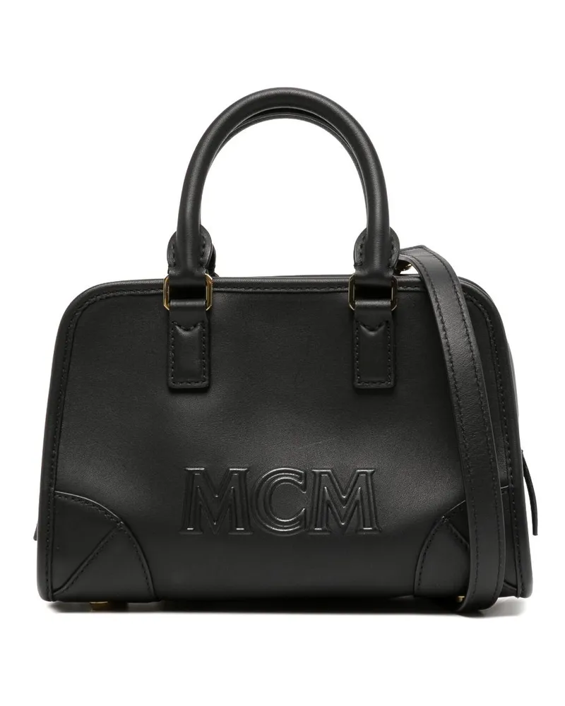 MCM Mini-Tasche mit Logo-Prägung - Schwarz Schwarz