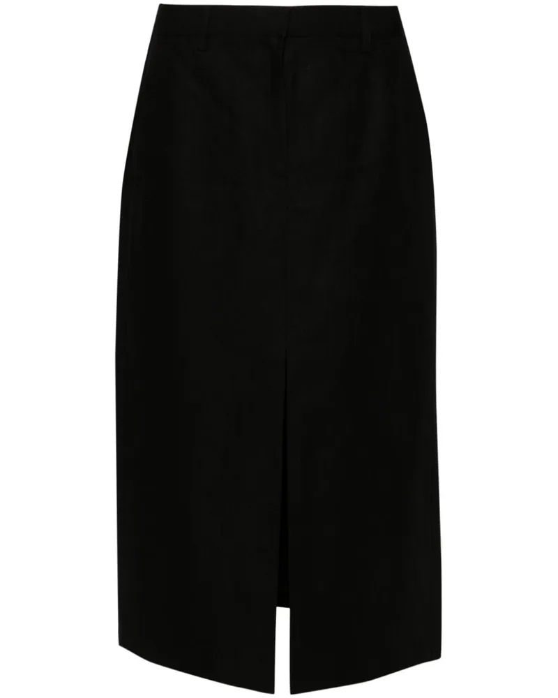 Theory Midirock aus Leinen - Schwarz Schwarz